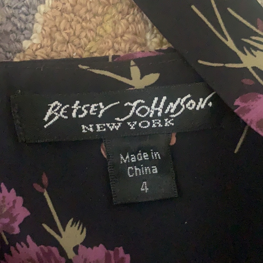 💜 VINTAGE BETSEY JOHNSON FLORAL BOW MINI/MIDI DRESS Y2K 90s COTTAGECORE XS S P - Picture 10 of 17